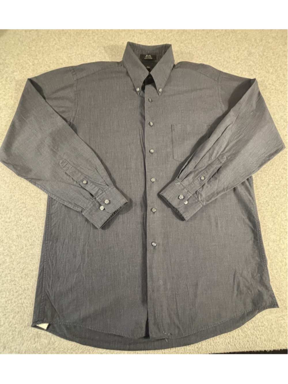 Calvin Klein Mens 16 34/35 Navy Blue Button Down Dress Shirt Large